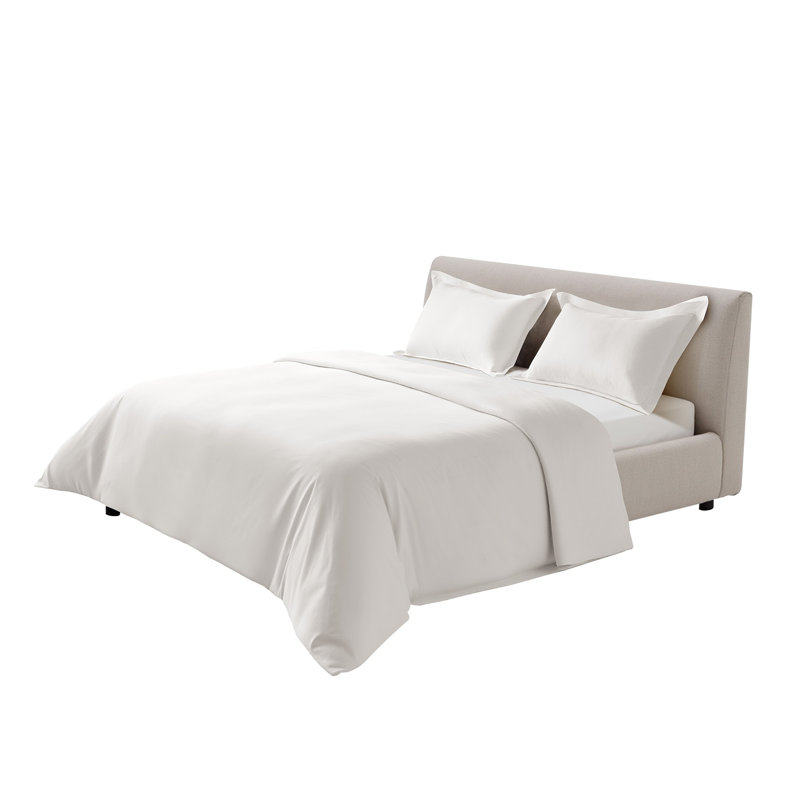 Literie 3 pièces King Size - 100 % coton, fermeture éclair double et attaches aux coins, blanche