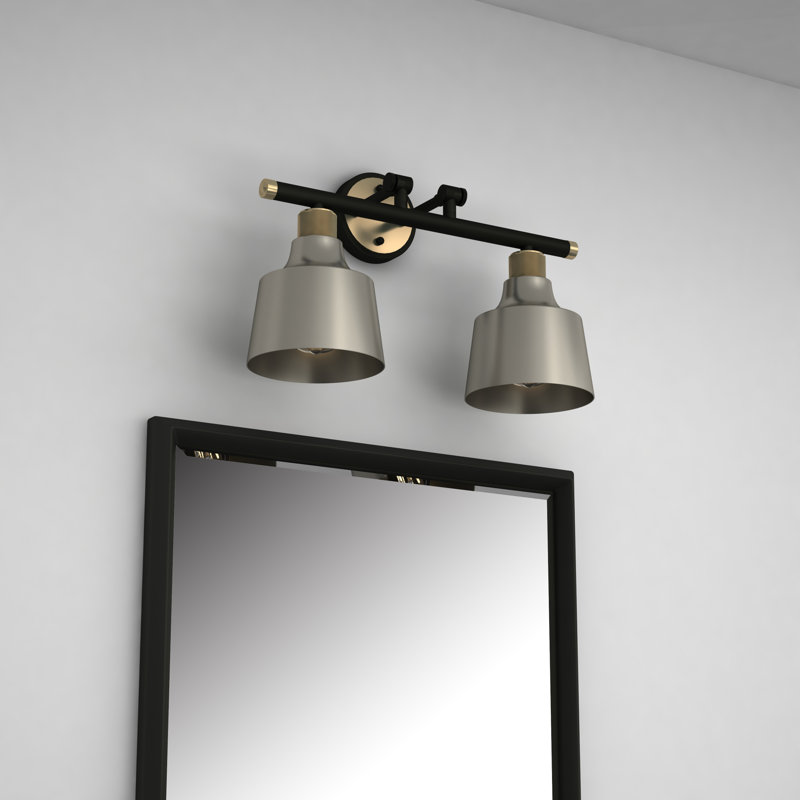 Woodville 2 - Light Vanity Light, Black/Antique Brass, Gray
