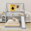 House Bunk Bed With Slide, Wood Twin Over Full L-Shape-958026095