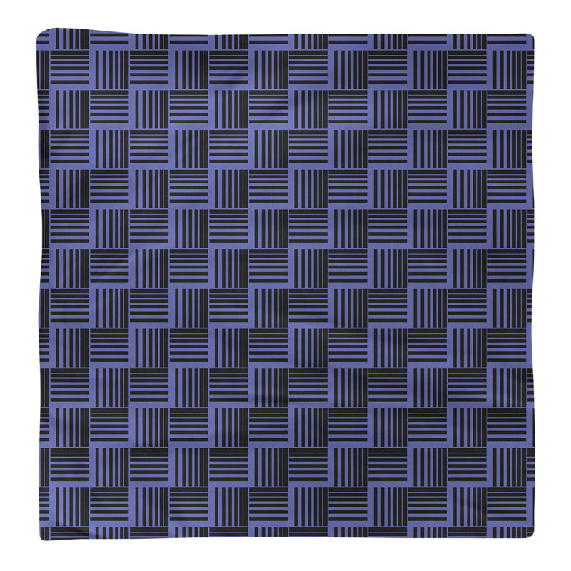 Serviette de table en coton de couleur contrastée, H 0,1 po x l 22 po x P 22 po, Croisé en coton, Bleu/noir