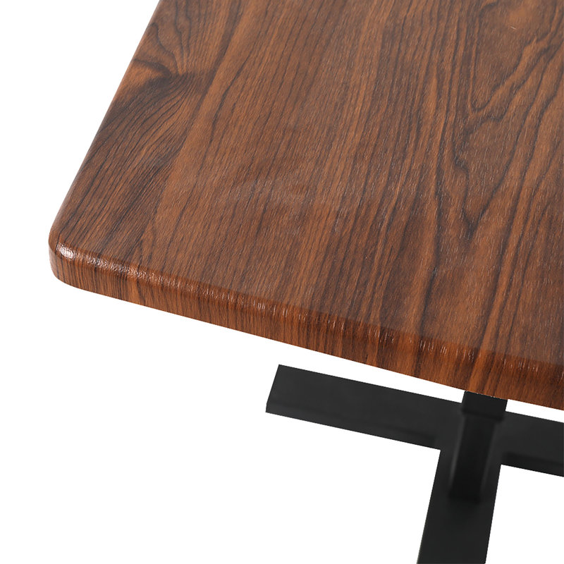 Aymeric Adjustable Metal Base Standing Desk, Brown/Black