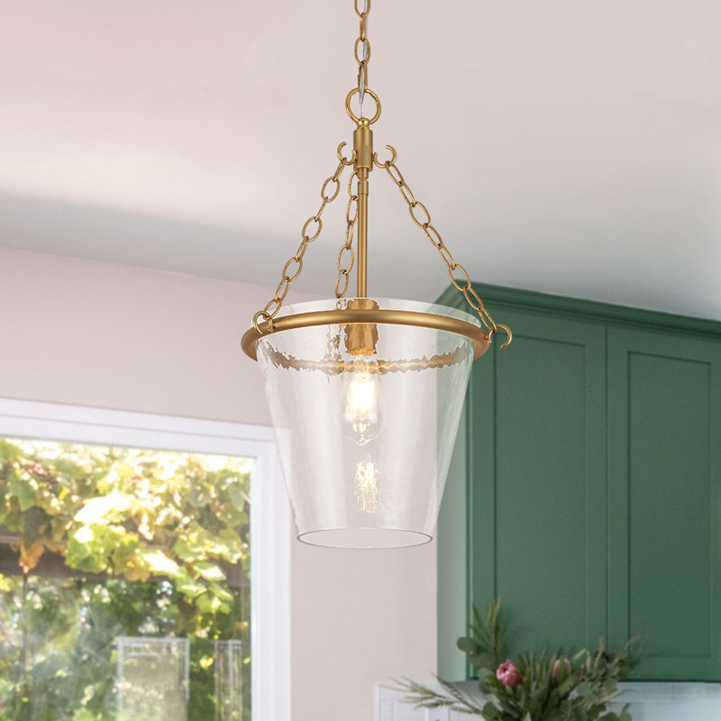 Luminaire suspendu simple en verre 1 lumière fabriqué à la main