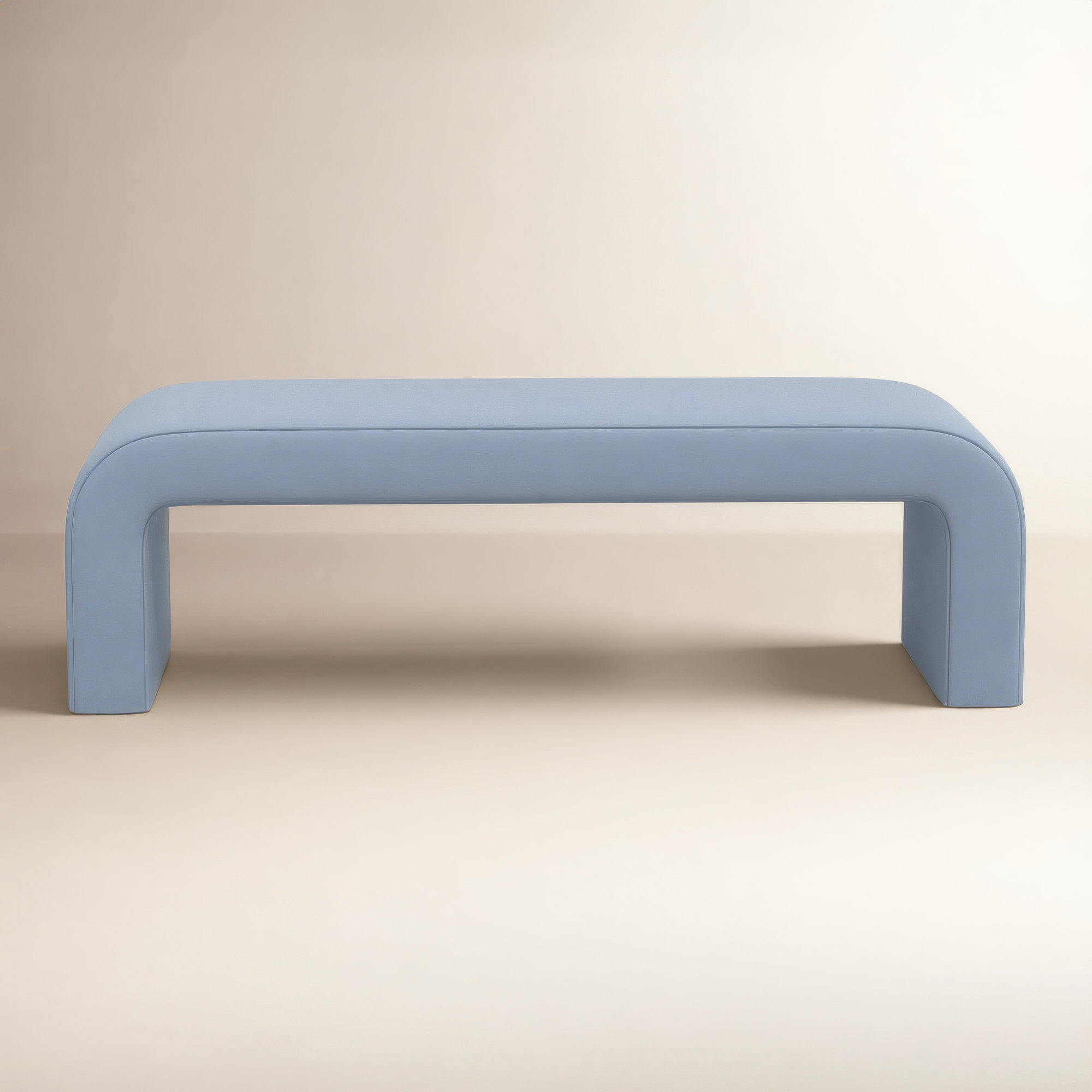 Barley Upholstered Bench, Classic Ocean Velvet