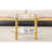 Minimalist Double Layer Tempered Glass Table, 27.5" & 23.6" Tops, Gold Legs, Storage Space Fashionable Clear Coffee Golden Slip Feature