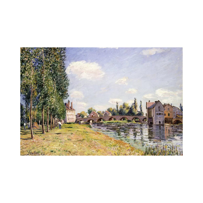 The Moret Bridge In The Summer, 1888 by Alfred Sisley - Wrapped Canvas Print, 20.32cm H x 30.48cm W x 1.905cm D