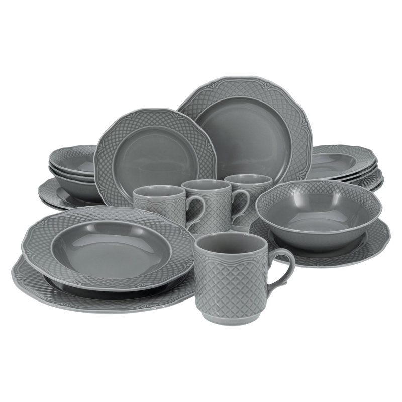 Arianne Grey, 20-Piece Dinnerware Combination Set