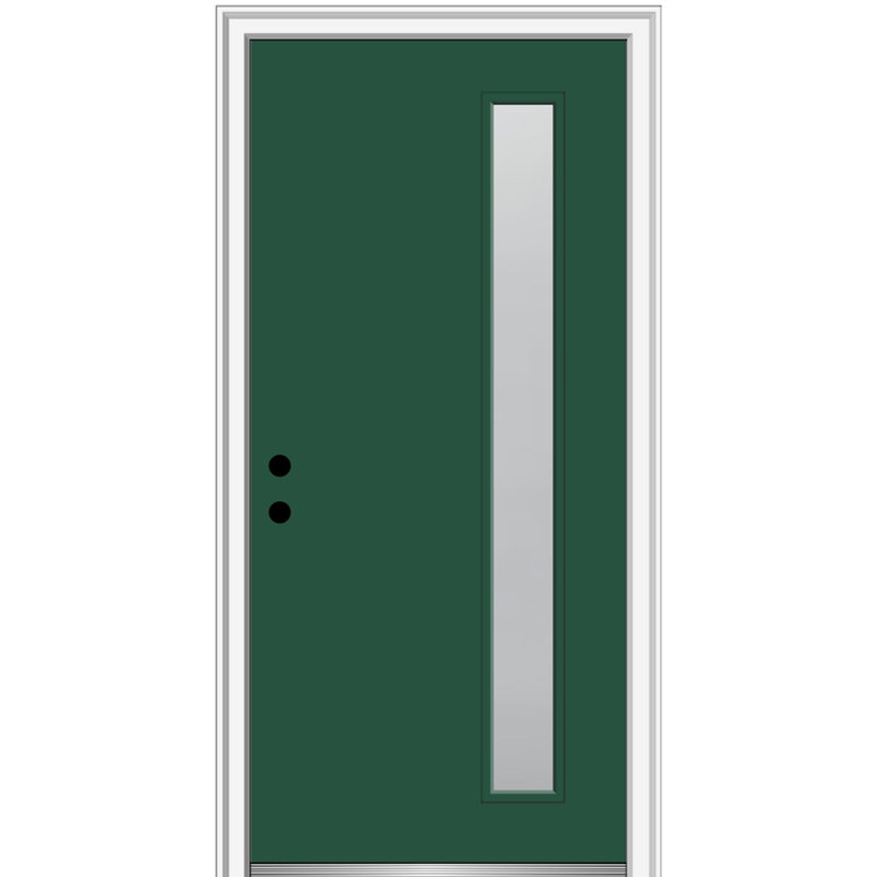 Porte d'entrée avant en fibre de verre Spotlight Smooth Spotlight, S'ouvre à droite vers l'intérieur, Vert forêt