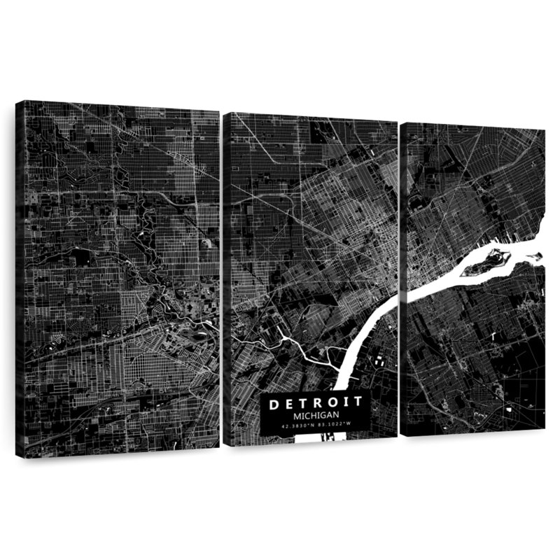 Carte Aliaz Detroit, H 36 po x l 57 po