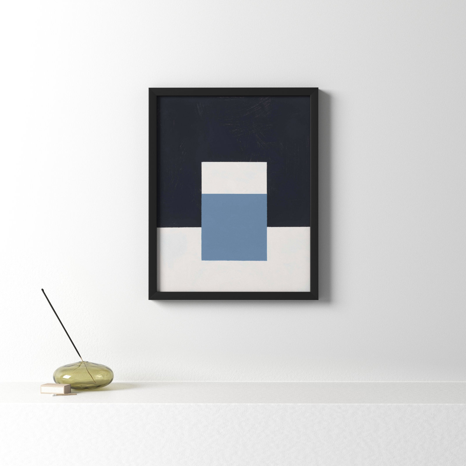 Square Sky by Robert Kamnatnik, Black Framed Paper, 20" H x 16" W x 1.25" D