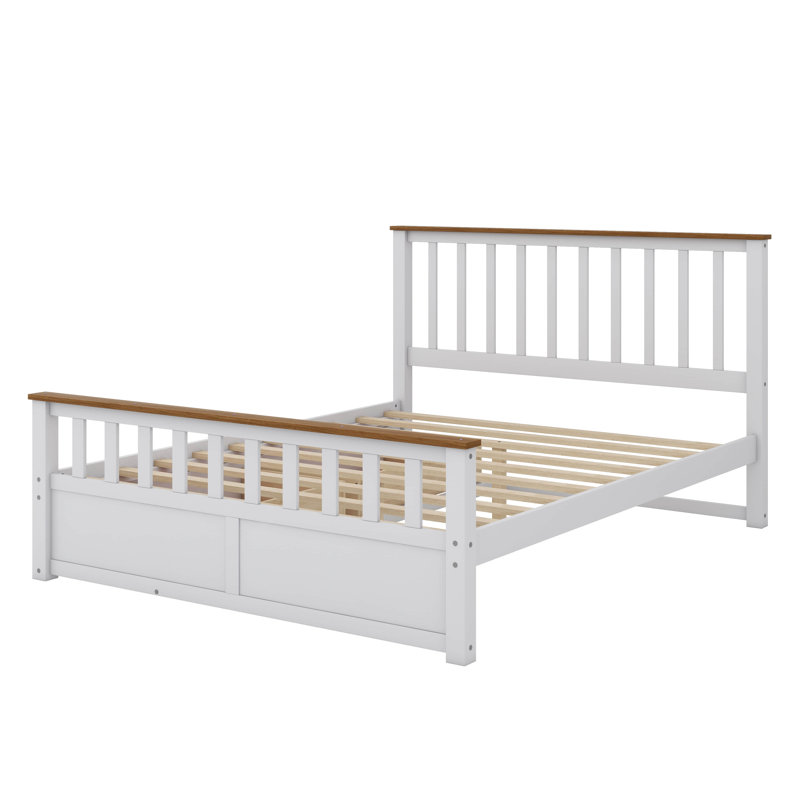 Leshunda Wood Platform Bed With Drawers, Queen, White
