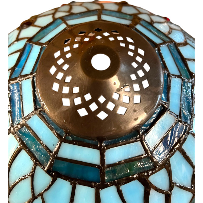 Kehoe Glass Bowl Lamp Shade ( Screw On ), Aqua Blue/Green, 25cm H x 30cm W x 30cm D