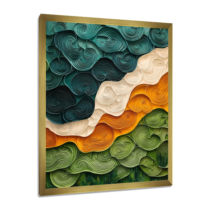 Odilo - Abstract Wall Art Living Room, H 32 po x l 24 po, Reproduction encadrée d'une seule photo, Gold