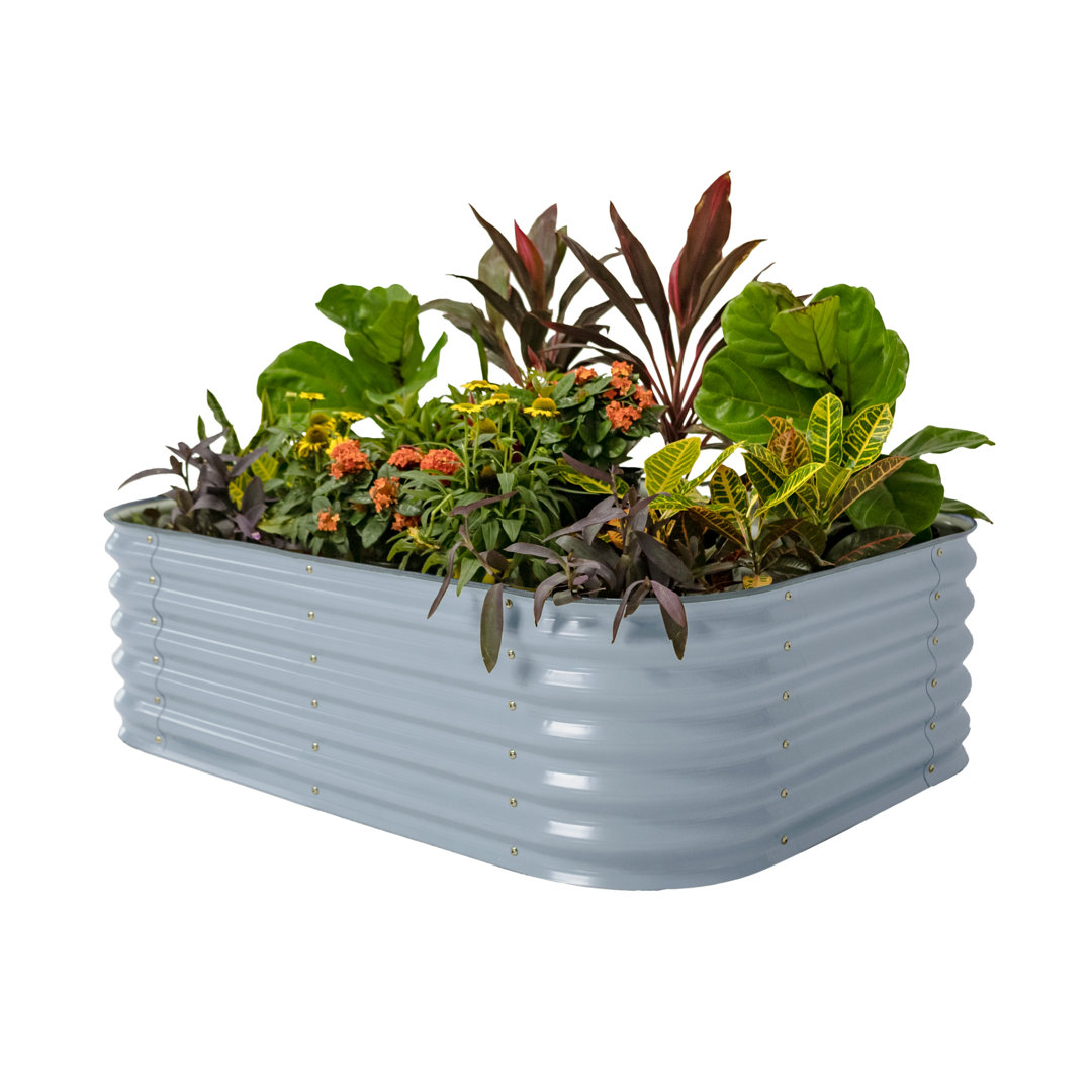 17" Tall 6 In 1 Modular Metal Outdoor Raised Garden Bed Vego Garden