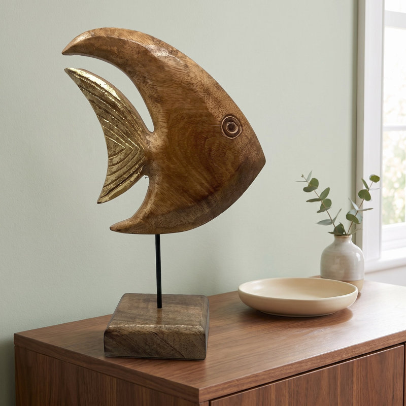 Agnes Angelfish Carved Wood Figurine