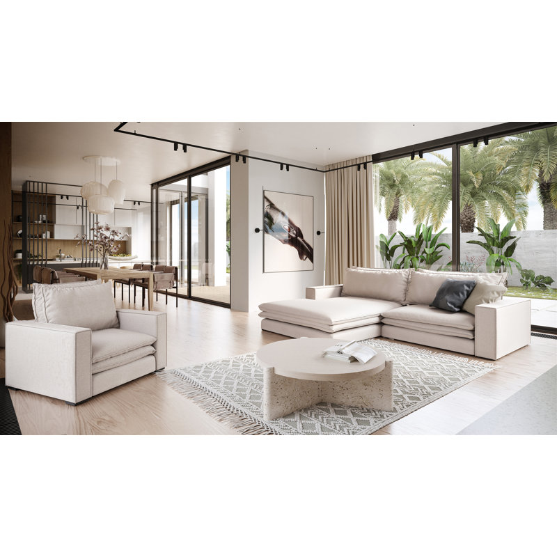 Aaron Right Corner Sofa, Taupe, Left Hand Facing