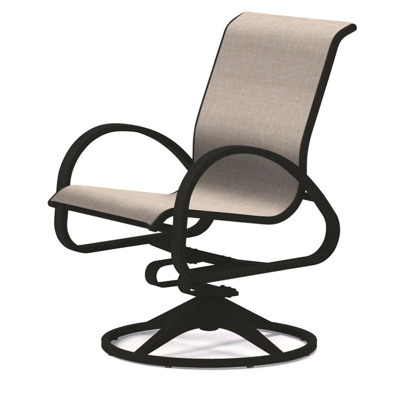 Fauteuil de patio pivotant Hiraku, Naturel, Graphite texturé
