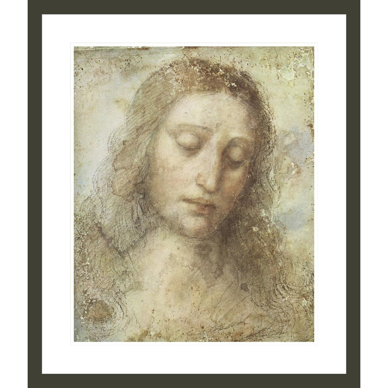 «Head of Christ» par Leonardo Da Vinci, impression giclée encadrée, H 27,43 po x l 23,5 po