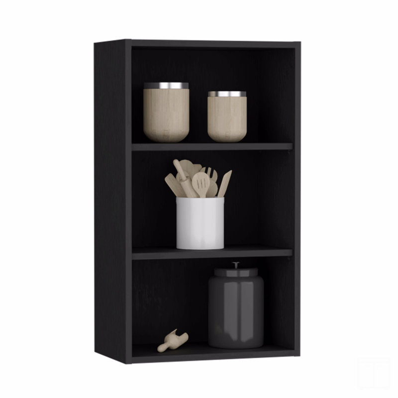Armoire murale H 36 po, 3 tablettes, H 36 po x l 18,5 po x P 12 po, Noir