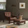 Halston Leather Armchair with Ottoman