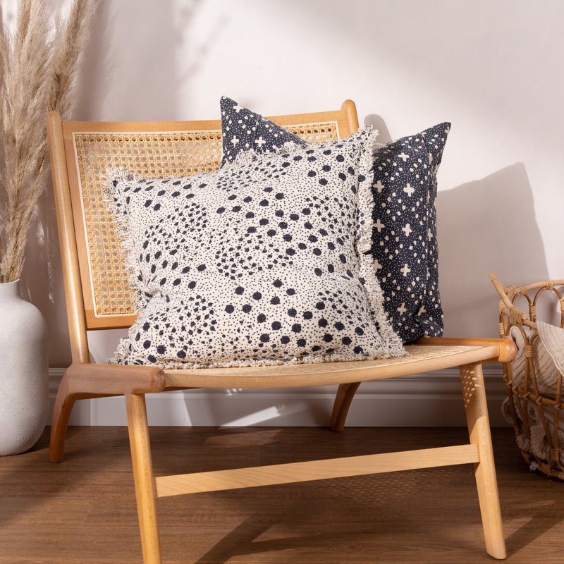 Helm Polka Dots Square Throw Cushion, Ink