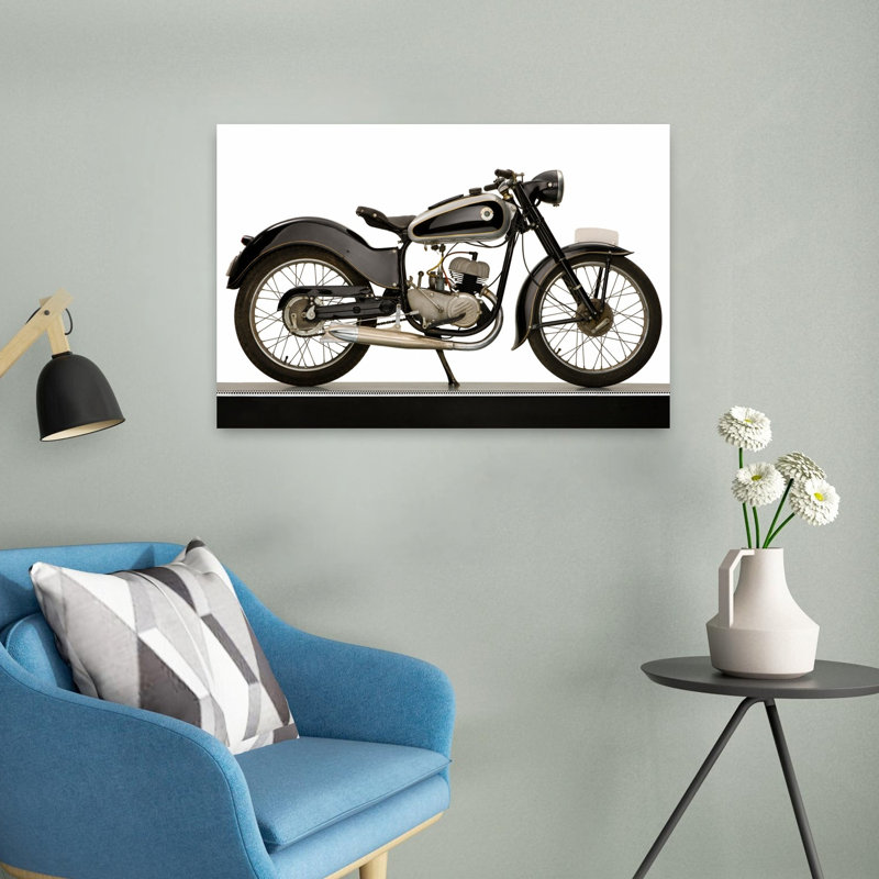 1955 Ossa 125Cc Palillos, moto, paysage abstrait classique, art mural, H 16 po x l 24 po