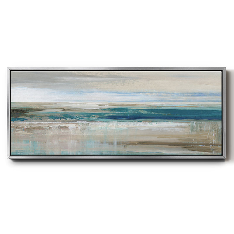 " Abstract Sea ", 8" H x 20" W x 1.5" D, Silver