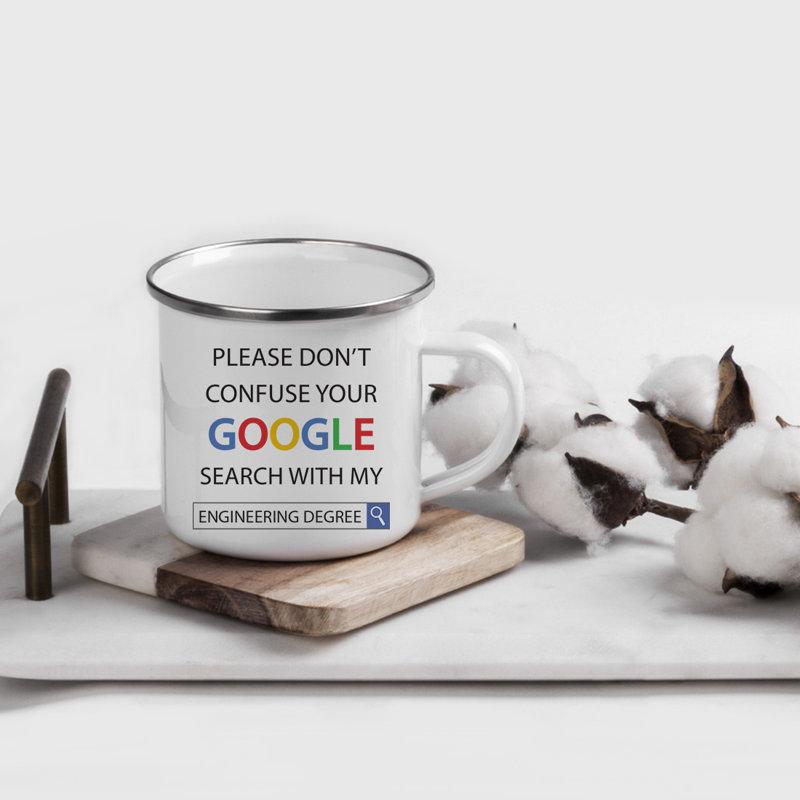 11 oz. Cadeau de graduation en acier inoxydable pour une tasse de café, veuillez ne pas confondre votre recherche Google avec mon diplôme d'ingénierie, paquet de 1, boîte incluse
