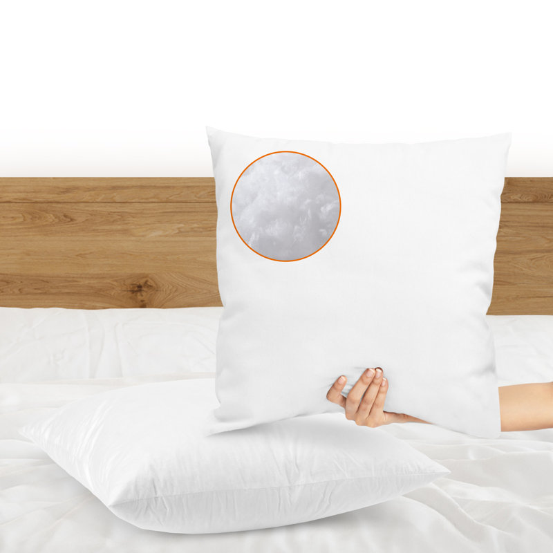 Cheer Collection Set of 2 White Microfiber Hypoallergenic Throw Pillows