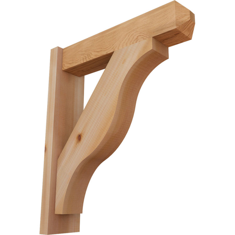 Persienne en bois rustique Funston Craftsman, P 22 po x H 26 po, Cèdre rouge de l'Ouest l 5 1/2 po (lisse)