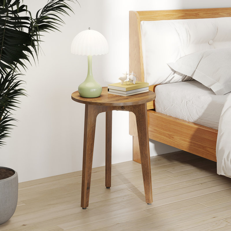Round End Table, Brown