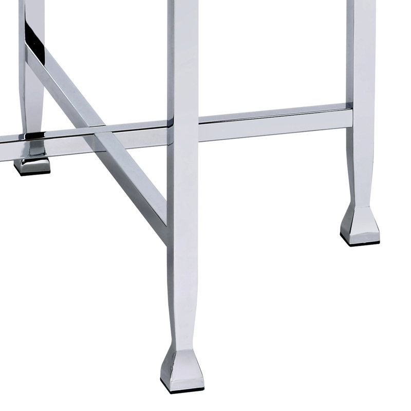 Table de bout moderne en chêne blanc avec base en métal et plateau rond
