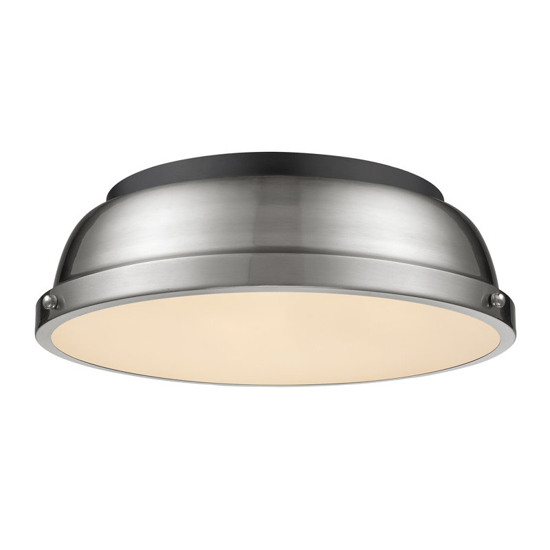 Calico Steel Flush Mount, Matte Black, Pewter