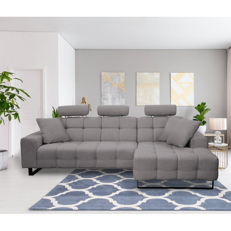 4 Seater Corner Sofa, Right Hand Facing, Grey