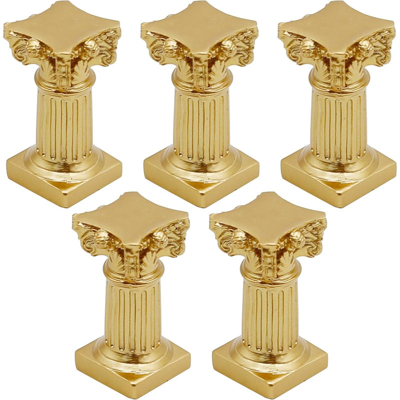5 Mini Resin Roman Pillar Candle Holders