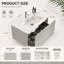 Meuble-lavabo suspendu Etna 36 po, armoire en noyer rayé avec lavabo intégré en surface solide blanche, préassemblé pour salles de bains modernes-324487672-324487676