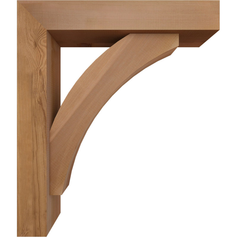 Thorton Block Bracket with Offset Brace, 28 x 24, 5 1/2"W Western Red Cedar (Smooth)
