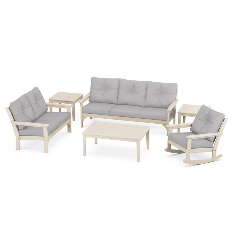Vineyard 6-Piece Deep Seating Set, Granite, Sand