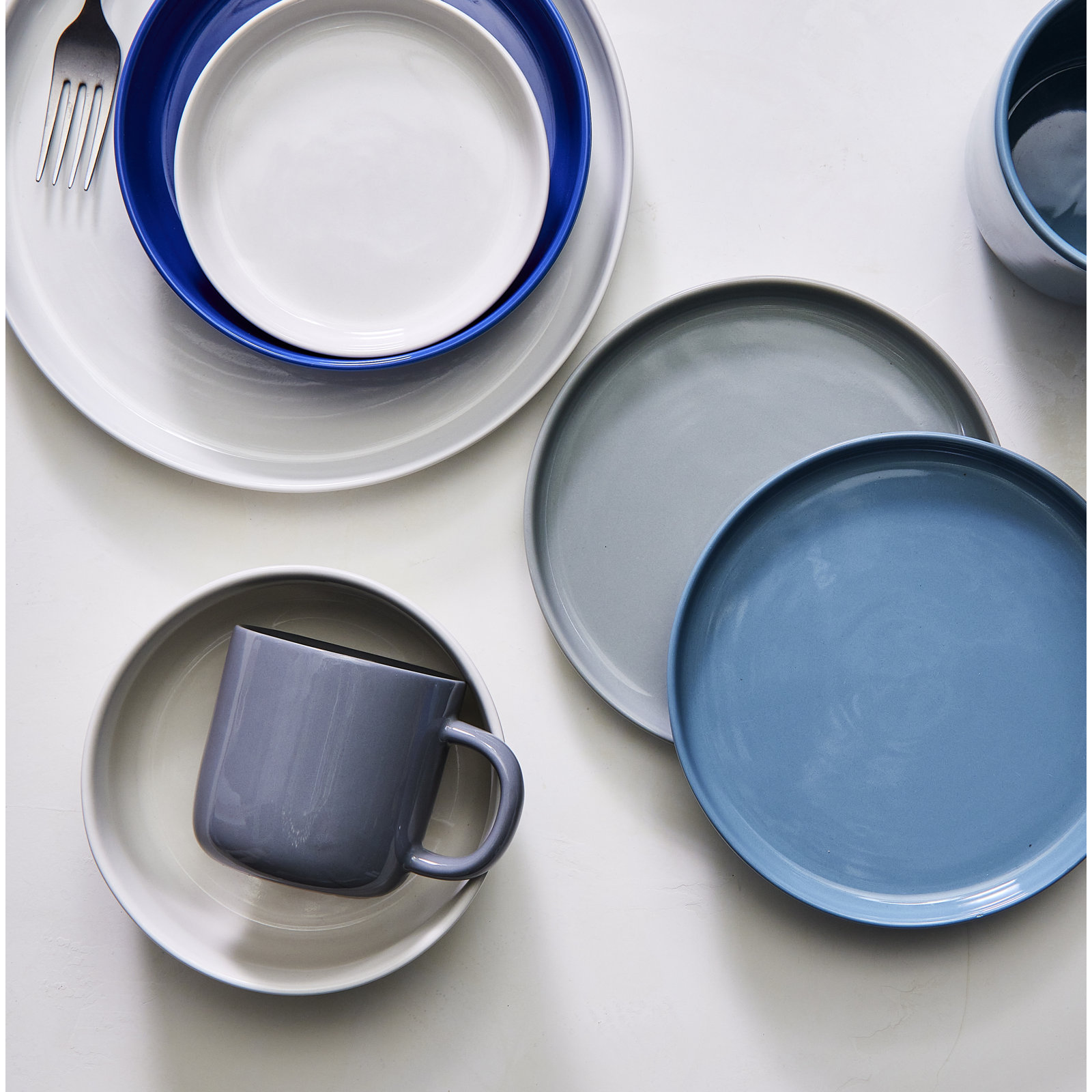 Reims Stoneware Mug, Dark  Blue