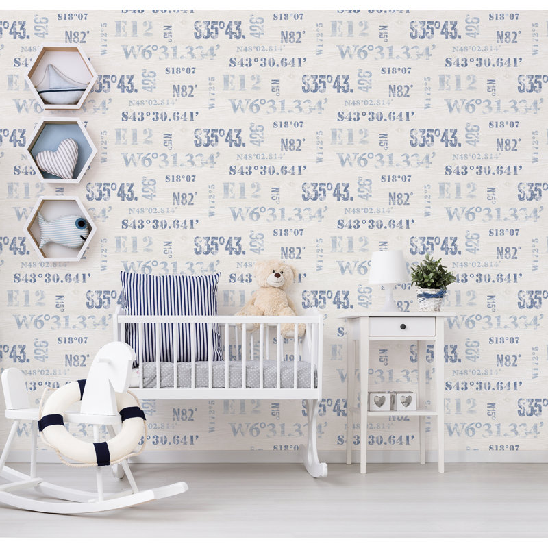 10m x 53cm Matte Non-Pasted Wallpaper Roll, Sky/Navy Blue