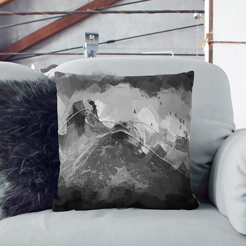 Birds Flying Over The Lake District Abstract Square Throw Cushion, 55 x 55 cm
