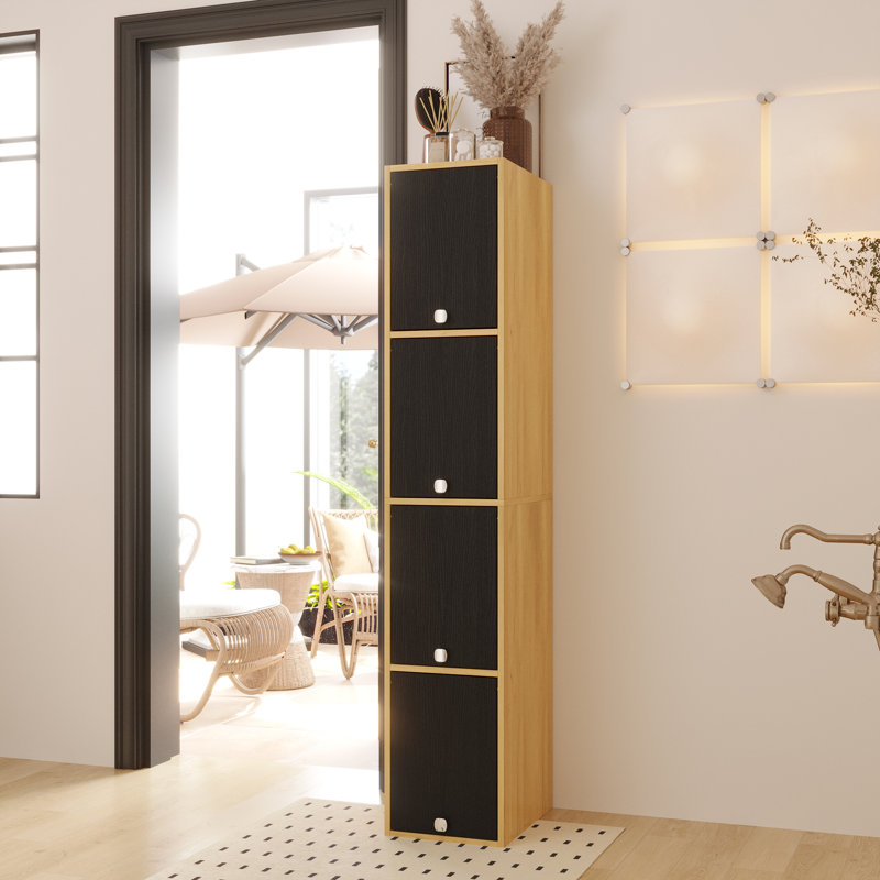 Space-Saving 4-Door Up-And-Over  Bathroom Storage Cabinet