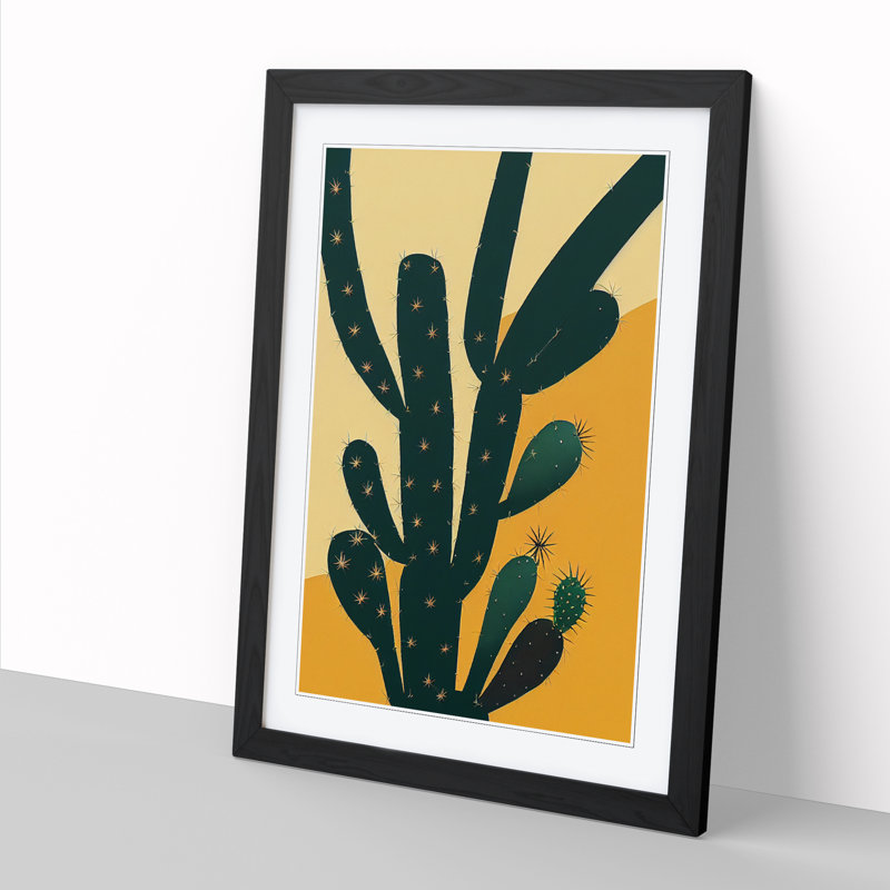 FRM-V0523-344X Cactus Cacti Vol.4 - Single Picture Frame Print, 64cm H x 46cm W x 2cm D, Black Framed