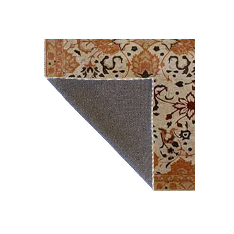 Tapis jaune à motif décoratif moderne lavable, Sous-tapis rectangulaire de 3 pi 3 po x 4 pi 11 po