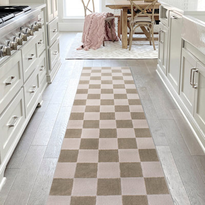 Tapis beige / crème à motif géométrique moderne Nimco