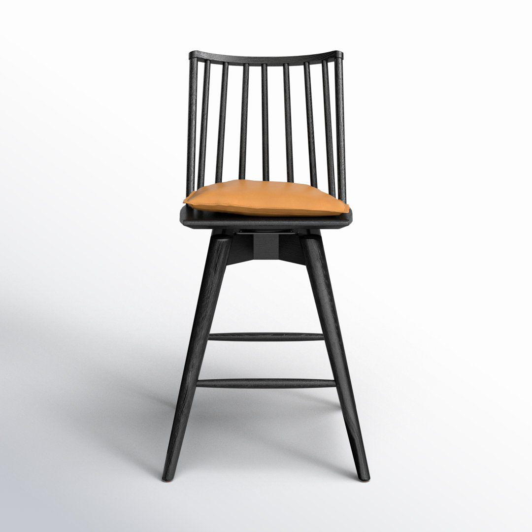 Daltrey Swivel Solid Wood Counter Stool AllModern Seat 