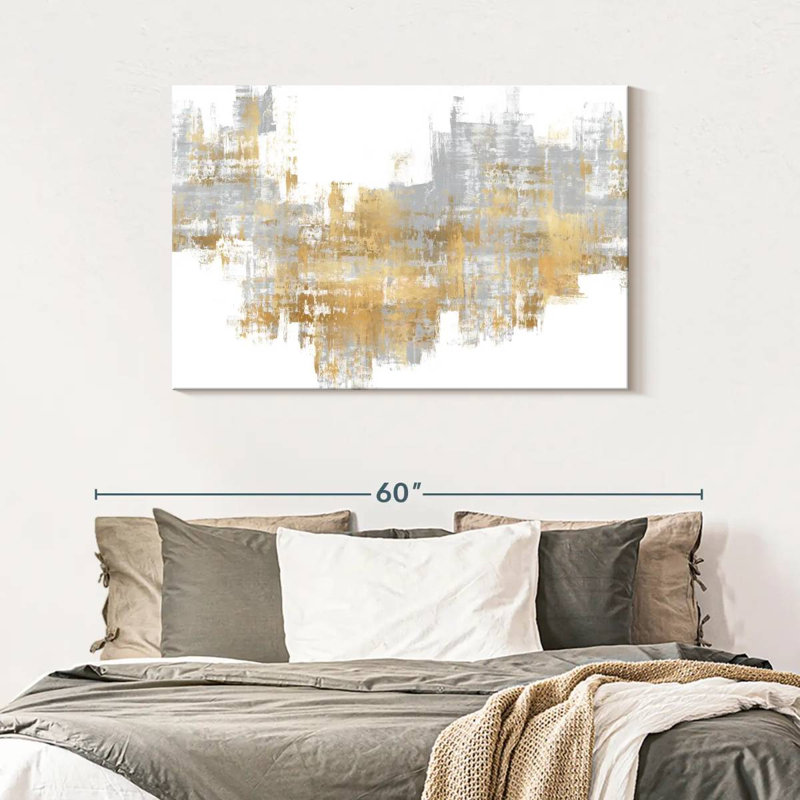 Avery Dynamic Gold On Grey II, 30" H x 45" W