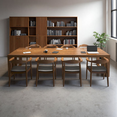 Solid Pine Wood Rectangular Conference Table