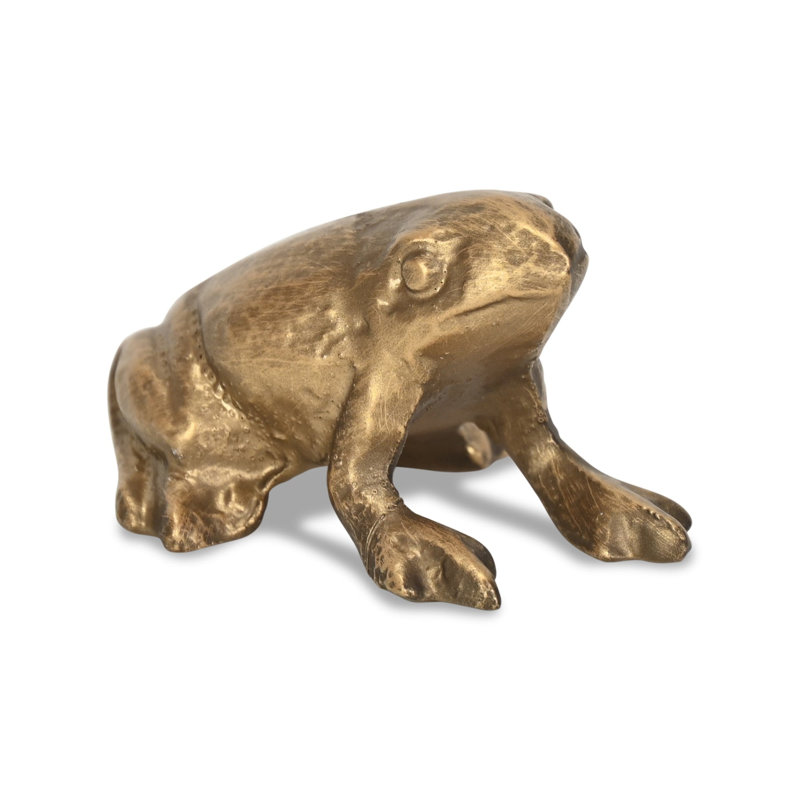 Figurine de grenouille en fonte dorée 3 po Waconia