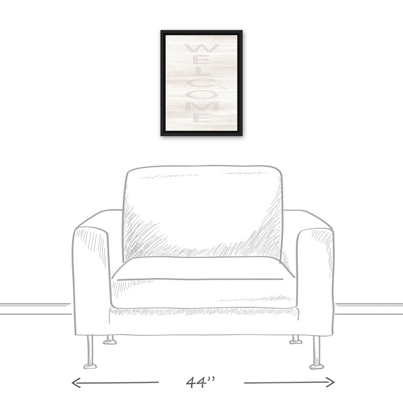 Toile encadrée flottante Welcome, H 17,75 po x l 13,75 po x P 1,75 po