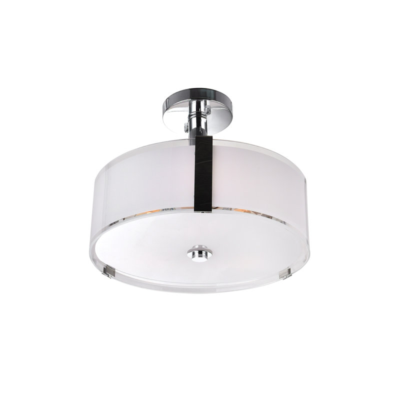 4 Light 17in Chrome Round Chandelier with Frosted Glass Shade for Modern Dining Room, Living Rooms, or Entryway Lighting